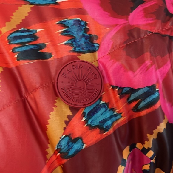 XXS Farm Rio Vintage Wave Reversible Puffer Jacket - Picture 2 of 6